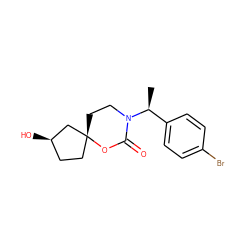 C[C@@H](c1ccc(Br)cc1)N1CC[C@]2(CC[C@@H](O)C2)OC1=O ZINC000146195979