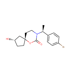 C[C@@H](c1ccc(Br)cc1)N1CC[C@]2(CC[C@H](O)C2)OC1=O ZINC000146338980