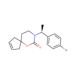 C[C@@H](c1ccc(Br)cc1)N1CCC2(CC=CC2)OC1=O ZINC000146114584