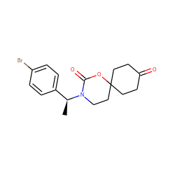 C[C@@H](c1ccc(Br)cc1)N1CCC2(CCC(=O)CC2)OC1=O ZINC000146011804