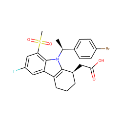 C[C@@H](c1ccc(Br)cc1)n1c2c(c3cc(F)cc(S(C)(=O)=O)c31)CCC[C@@H]2CC(=O)O ZINC000064549624