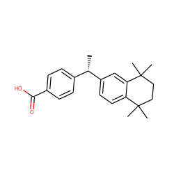 C[C@@H](c1ccc(C(=O)O)cc1)c1ccc2c(c1)C(C)(C)CCC2(C)C ZINC000013743073