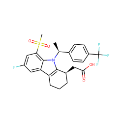 C[C@@H](c1ccc(C(F)(F)F)cc1)n1c2c(c3cc(F)cc(S(C)(=O)=O)c31)CCC[C@@H]2CC(=O)O ZINC000034587824