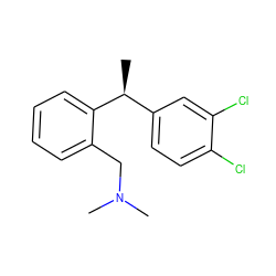 C[C@@H](c1ccc(Cl)c(Cl)c1)c1ccccc1CN(C)C ZINC000040955987