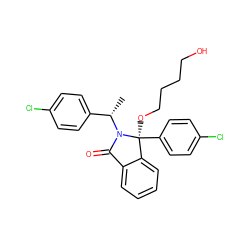 C[C@@H](c1ccc(Cl)cc1)N1C(=O)c2ccccc2[C@]1(OCCCCO)c1ccc(Cl)cc1 ZINC000066128719