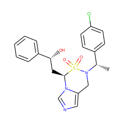 C[C@@H](c1ccc(Cl)cc1)N1Cc2cncn2[C@@H](C[C@@H](O)c2ccccc2)S1(=O)=O ZINC000058511849