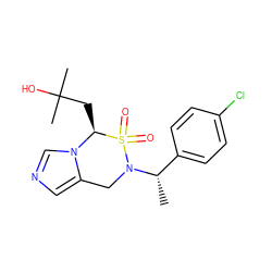 C[C@@H](c1ccc(Cl)cc1)N1Cc2cncn2[C@@H](CC(C)(C)O)S1(=O)=O ZINC000058631231