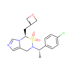 C[C@@H](c1ccc(Cl)cc1)N1Cc2cncn2[C@@H](CC2(C)COC2)S1(=O)=O ZINC000058502227