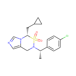 C[C@@H](c1ccc(Cl)cc1)N1Cc2cncn2[C@H](CC2CC2)S1(=O)=O ZINC000058511568