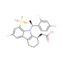 C[C@@H](c1ccc(Cl)cc1F)n1c2c(c3cc(F)cc(S(C)(=O)=O)c31)CCC[C@@H]2CC(=O)O ZINC000064559112