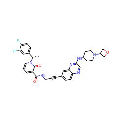 C[C@@H](c1ccc(F)c(F)c1)n1cccc(C(=O)NCC#Cc2ccc3ncc(NC4CCN(C5COC5)CC4)nc3c2)c1=O ZINC000096176168