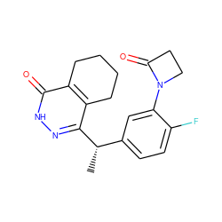 C[C@@H](c1ccc(F)c(N2CCC2=O)c1)c1n[nH]c(=O)c2c1CCCC2 ZINC000167449915