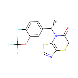 C[C@@H](c1ccc(F)c(OC(F)(F)F)c1)N1C(=O)CSc2ncsc21 ZINC000169348919