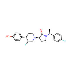 C[C@@H](c1ccc(F)cc1)N1CC[C@@H](N2CC[C@@H](c3ccc(O)cc3)[C@H](F)C2)C1=O ZINC001772633748