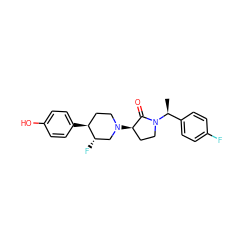 C[C@@H](c1ccc(F)cc1)N1CC[C@@H](N2CC[C@H](c3ccc(O)cc3)[C@@H](F)C2)C1=O ZINC001772635977