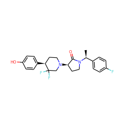 C[C@@H](c1ccc(F)cc1)N1CC[C@@H](N2CC[C@H](c3ccc(O)cc3)C(F)(F)C2)C1=O ZINC001772603824