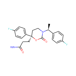 C[C@@H](c1ccc(F)cc1)N1CC[C@](CCC(N)=O)(c2ccc(F)cc2)OC1=O ZINC000114916126