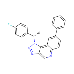 C[C@@H](c1ccc(F)cc1)n1nnc2cnc3ccc(-c4ccccc4)cc3c21 ZINC001772634509