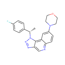 C[C@@H](c1ccc(F)cc1)n1nnc2cnc3ccc(N4CCOCC4)cc3c21 ZINC001772637841