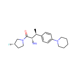 C[C@@H](c1ccc(N2CCCCC2)cc1)[C@H](N)C(=O)N1CC[C@H](F)C1 ZINC000014948160