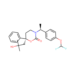 C[C@@H](c1ccc(OC(F)F)cc1)N1CC[C@](CC(C)(C)O)(c2ccccc2)OC1=O ZINC000114923233