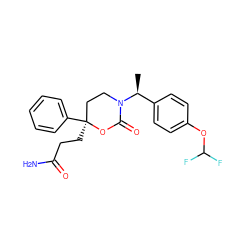 C[C@@H](c1ccc(OC(F)F)cc1)N1CC[C@](CCC(N)=O)(c2ccccc2)OC1=O ZINC000114916338