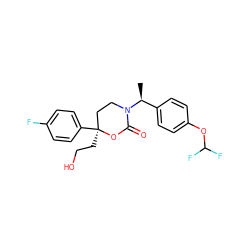 C[C@@H](c1ccc(OC(F)F)cc1)N1CC[C@](CCO)(c2ccc(F)cc2)OC1=O ZINC000096178408