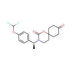 C[C@@H](c1ccc(OC(F)F)cc1)N1CCC2(CCC(=O)CC2)OC1=O ZINC000146334762