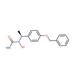 C[C@@H](c1ccc(OCc2ccccc2)cc1)N(O)C(N)=O ZINC000000025066