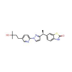 C[C@@H](c1ccc2[nH]c(=O)sc2c1)c1ccn(-c2ccc(CCC(C)(C)O)cn2)n1 ZINC000653861638