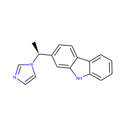 C[C@@H](c1ccc2c(c1)[nH]c1ccccc12)n1ccnc1 ZINC000001894685