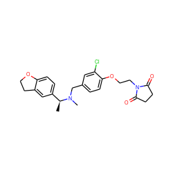 C[C@@H](c1ccc2c(c1)CCO2)N(C)Cc1ccc(OCCN2C(=O)CCC2=O)c(Cl)c1 ZINC001772645719