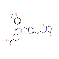 C[C@@H](c1ccc2c(c1)CCO2)N(Cc1ccc(CCCN2C(=O)CCC2=O)c(Cl)c1)C[C@H]1CC[C@H](C(=O)O)CC1 ZINC000473228969