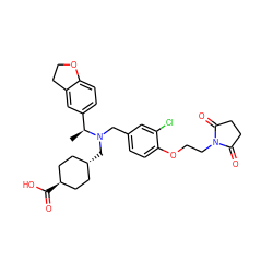 C[C@@H](c1ccc2c(c1)CCO2)N(Cc1ccc(OCCN2C(=O)CCC2=O)c(Cl)c1)C[C@H]1CC[C@H](C(=O)O)CC1 ZINC000473227481