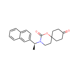 C[C@@H](c1ccc2ccccc2c1)N1CCC2(CCC(=O)CC2)OC1=O ZINC000146102014