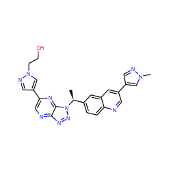 C[C@@H](c1ccc2ncc(-c3cnn(C)c3)cc2c1)n1nnc2ncc(-c3cnn(CCO)c3)nc21 ZINC001772573530