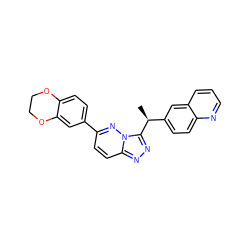 C[C@@H](c1ccc2ncccc2c1)c1nnc2ccc(-c3ccc4c(c3)OCCO4)nn12 ZINC000096284617