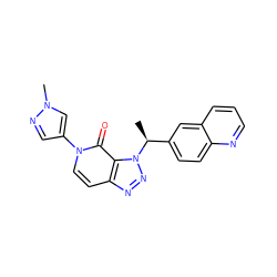 C[C@@H](c1ccc2ncccc2c1)n1nnc2ccn(-c3cnn(C)c3)c(=O)c21 ZINC000084759627