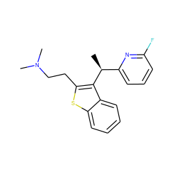 C[C@@H](c1cccc(F)n1)c1c(CCN(C)C)sc2ccccc12 ZINC000049124998