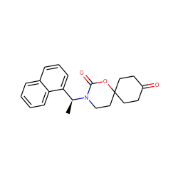 C[C@@H](c1cccc2ccccc12)N1CCC2(CCC(=O)CC2)OC1=O ZINC000146021178