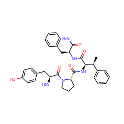 C[C@@H](c1ccccc1)[C@@H](NC(=O)[C@@H]1CCCN1C(=O)[C@@H](N)Cc1ccc(O)cc1)C(=O)N[C@@H](Cc1ccccc1)C(N)=O ZINC000027766171