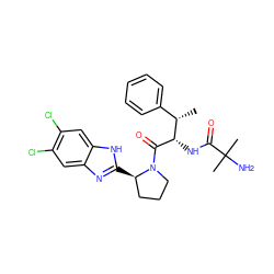 C[C@@H](c1ccccc1)[C@H](NC(=O)C(C)(C)N)C(=O)N1CCC[C@H]1c1nc2cc(Cl)c(Cl)cc2[nH]1 ZINC000064527421