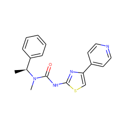 C[C@@H](c1ccccc1)N(C)C(=O)Nc1nc(-c2ccncc2)cs1 ZINC000169323194