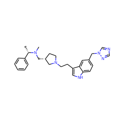 C[C@@H](c1ccccc1)N(C)C[C@@H]1CCN(CCc2c[nH]c3ccc(Cn4cncn4)cc23)C1 ZINC000013794115