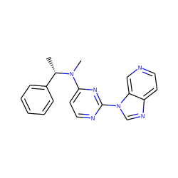 C[C@@H](c1ccccc1)N(C)c1ccnc(-n2cnc3ccncc32)n1 ZINC000036348866