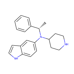 C[C@@H](c1ccccc1)N(c1ccc2[nH]ccc2c1)C1CCNCC1 ZINC000043074484