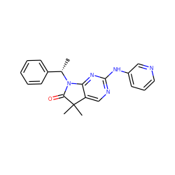 C[C@@H](c1ccccc1)N1C(=O)C(C)(C)c2cnc(Nc3cccnc3)nc21 ZINC000204830627