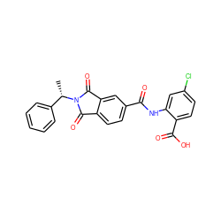 C[C@@H](c1ccccc1)N1C(=O)c2ccc(C(=O)Nc3cc(Cl)ccc3C(=O)O)cc2C1=O ZINC000000692836