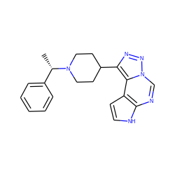 C[C@@H](c1ccccc1)N1CCC(c2nnn3cnc4[nH]ccc4c23)CC1 ZINC001772636463