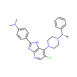 C[C@@H](c1ccccc1)N1CCN(c2c(Cl)cnc3nc(-c4ccc(N(C)C)cc4)[nH]c23)CC1 ZINC000049037079